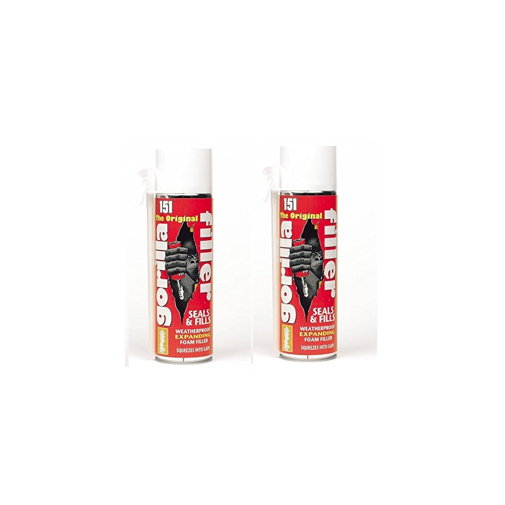 Scotvision 2 X Gorilla Filler Expanding Foam Gap Airtight Crack Seals Weather Proof 750Ml. 626232110180
