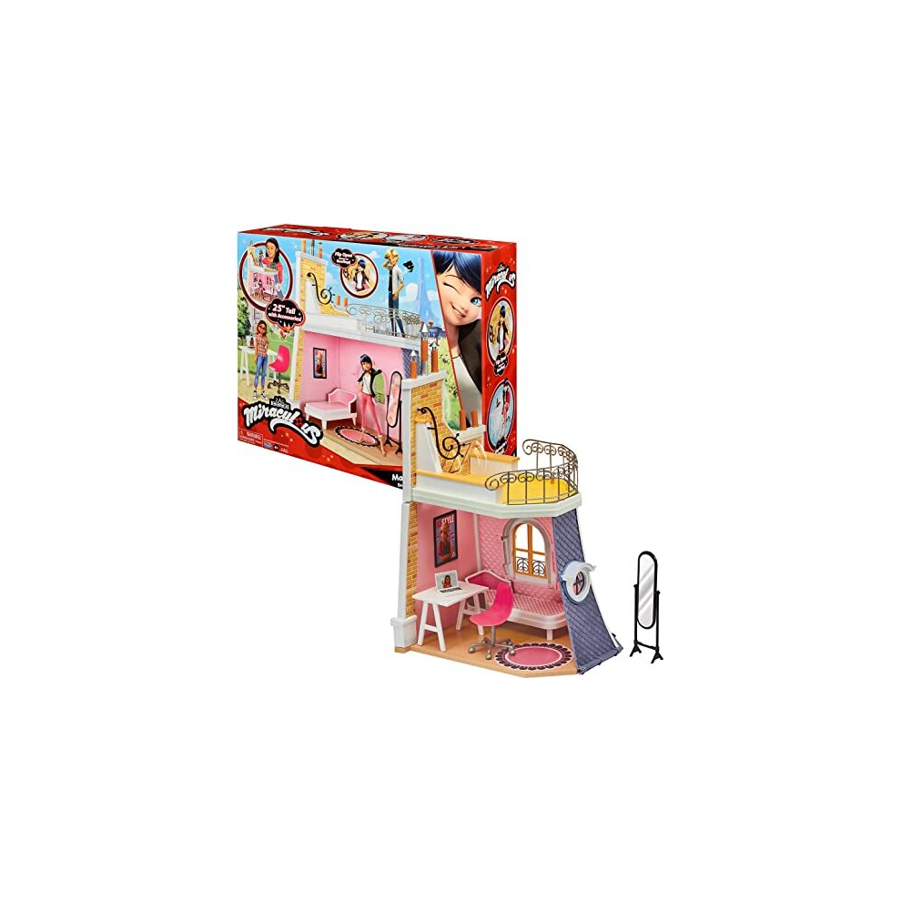 Bandai Miraculous: Tales Of Ladybug & Cat Noir - 2In1 Balcony Bedroom Dolls House And Accessories Playset