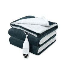 CONOPU Electric blanket, 180X130cm Large, Heated Throw Blanket with 6 Heat Levels, 10H timer, Fast Heat, Overheat Protection, LED Display, Office