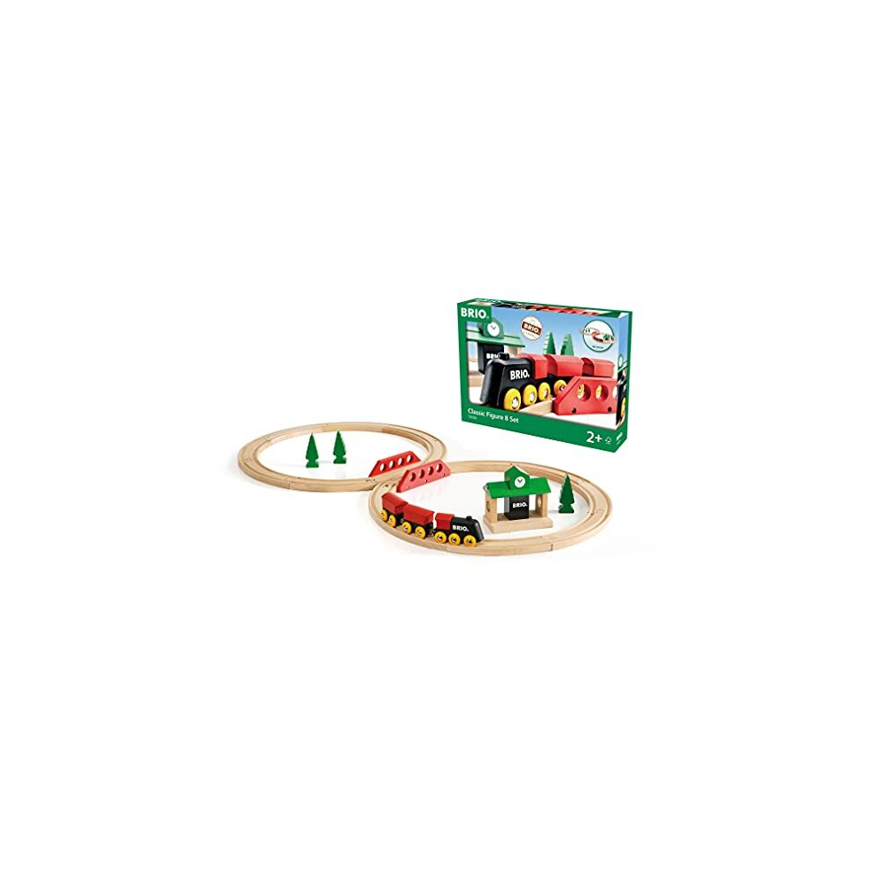 BRIO Classic Figure of 8 Set Train Set Toddler Toy for Kids 2 Years Up - Compatible with all BRIO Railway Sets & Accessories