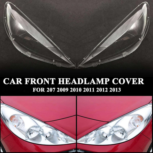 Car Front Headlight Cover, For 207 2009 2010 2011 2012 2013 Waterproof Headlight Shell Cover,left 2