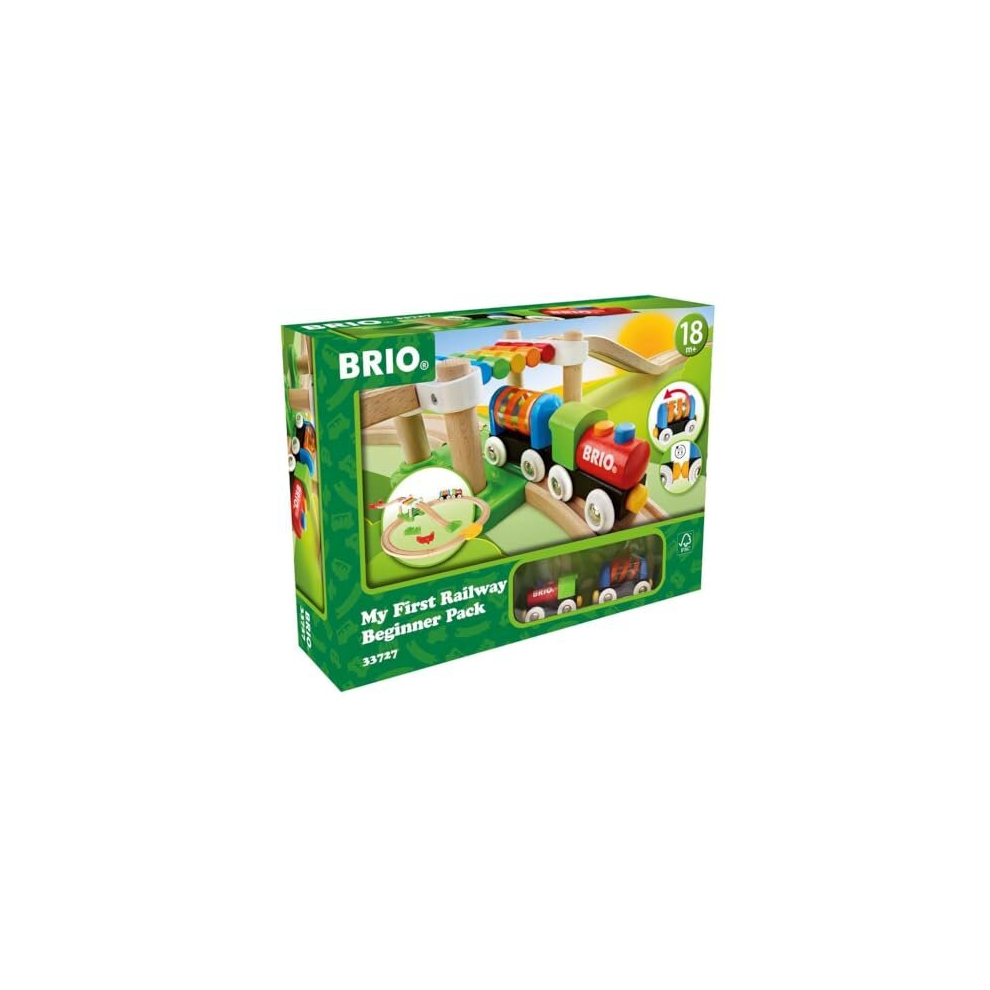 Brio My First Railway Beginner Wooden Railway Train Set - Toddler Toy For Kids 18 Months Up