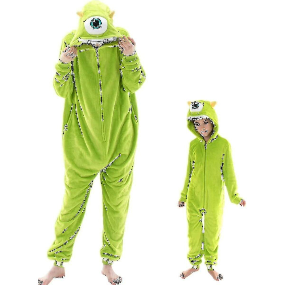 (Mike, XL) Snug Fit Unisex Adult Onesie Pajamas, Flannel   Animal One Piece Halloween Costume Sleepwear Homewear V W