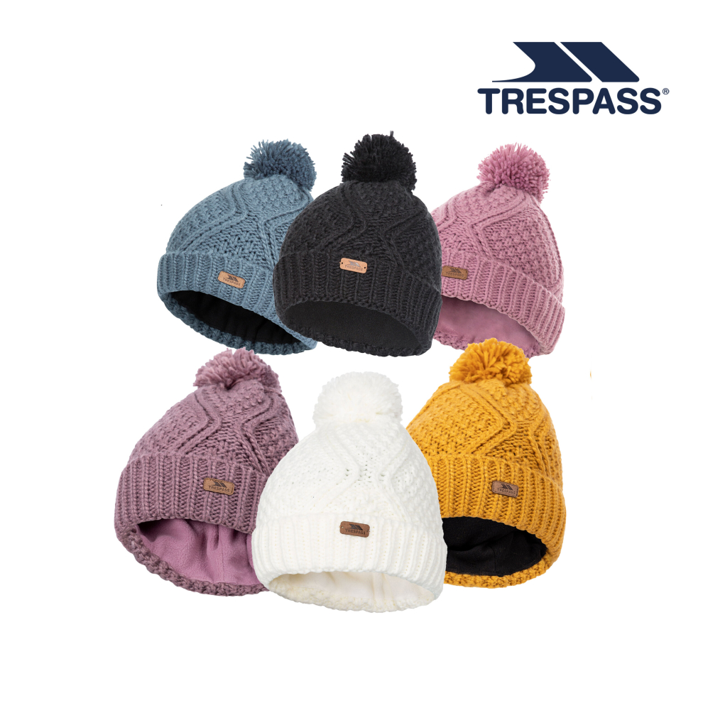 Trespass Womens Pom Pom Hat Knitted Beanie Zyra