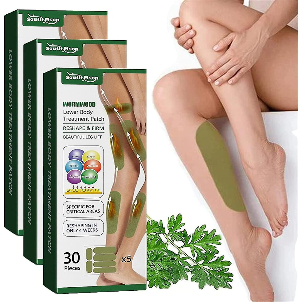 90pcs Mugwort Leg Patch, Leg Slimming Moxibustion Lazy Leg Patch Sculpting Lifting To Remove Flabby And Saggy