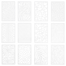 12 Pcs Leopard Stencil Mermaid Scale Stencil Stripe Stencil Plastic Drawing Stencils Craft Stencil Painting