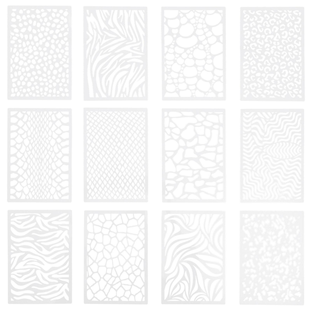 12 Pcs Leopard Stencil Mermaid Scale Stencil Stripe Stencil Plastic Drawing Stencils Craft Stencil Painting 9379873181149