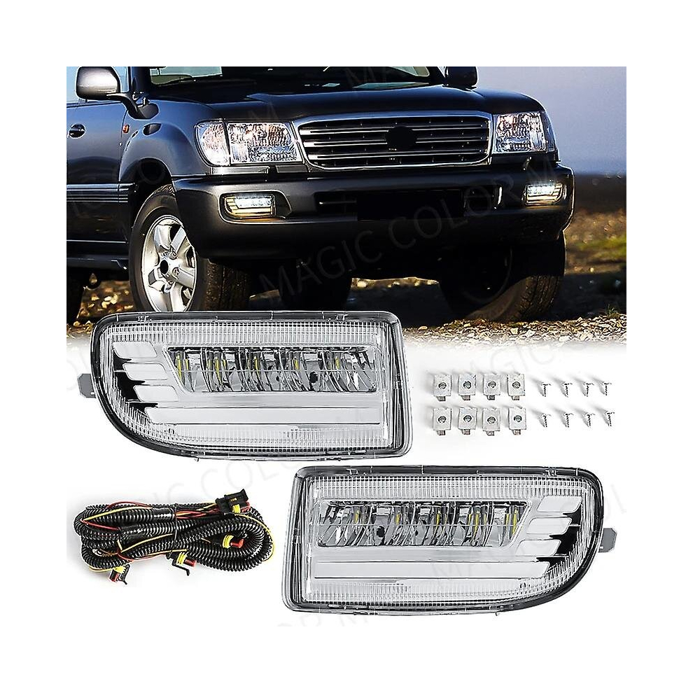 Led Fog Lights For Toyota Land Cruiser 100 Lc100 Uzj100 Fzj10 1998-2008 Car Drl Turn Signal Daytime Driving Lamp White/Yellow 9317312152763