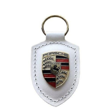 Porsche Crest Leather Keyring - White (wap0500950e)