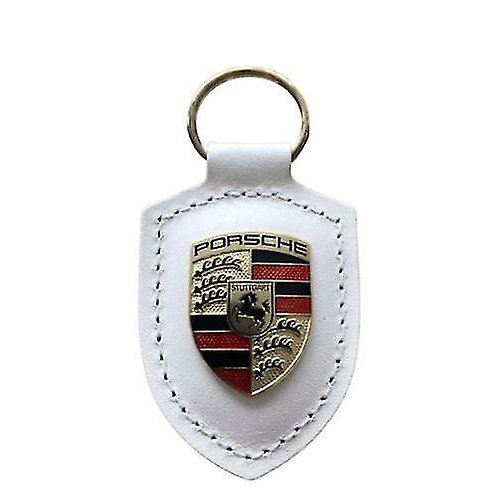 Porsche Crest Leather Keyring - White (wap0500950e)