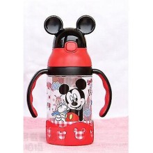 Children Press The Cup Handle Baby With Straw Leak Proof Plastic Cup(red Mickey)