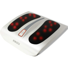 HoMedics Foot Massager with Heat - Deep Kneading Shiatsu, 18 Massage Heads, Toe-Touch Control, Deluxe Heated Relief