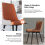 (Orange) 2pcs Upholstered Leather Dining Chairs Wide Seat 4