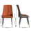 (Orange) 2pcs Upholstered Leather Dining Chairs Wide Seat 5