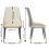 (Beige) 2pcs Upholstered Leather Dining Chairs Wide Seat 4