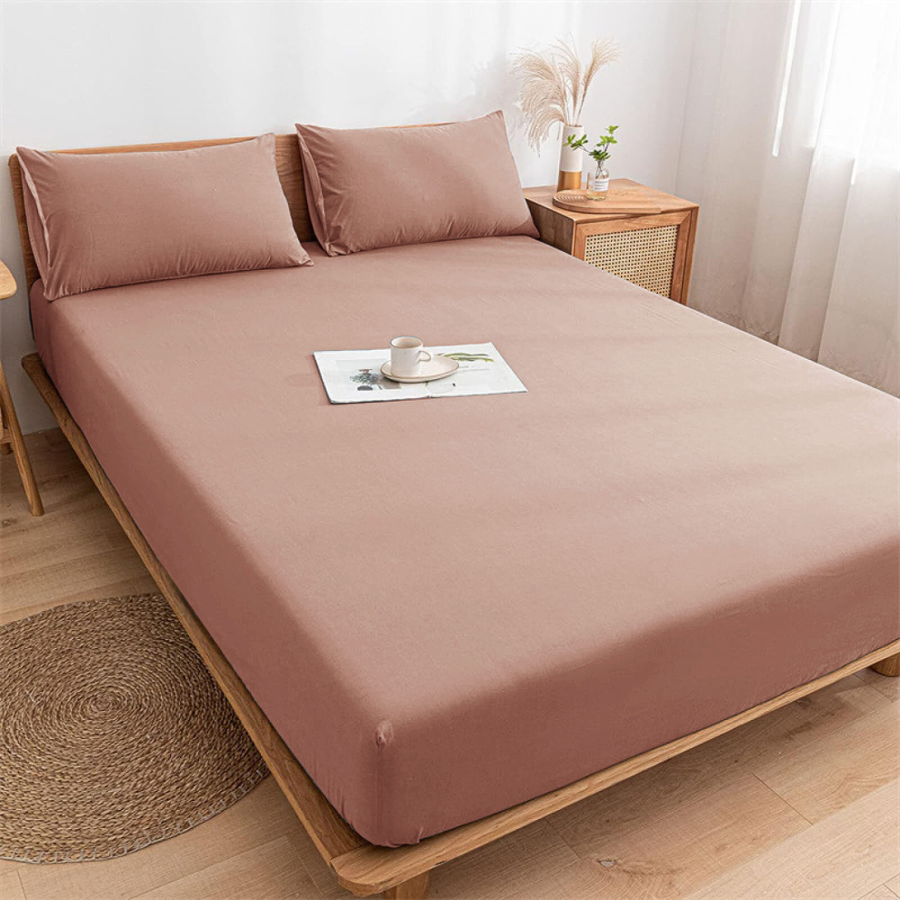Imperial Rooms (Peach Fitted Sheet) King Size Fitted Sheets Extra Deep Bed Sheet 25Cm