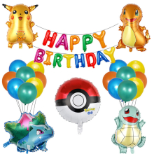 34Pcs Pokmon Foil Balloons Birthday Party Decoration Pikachu Banner
