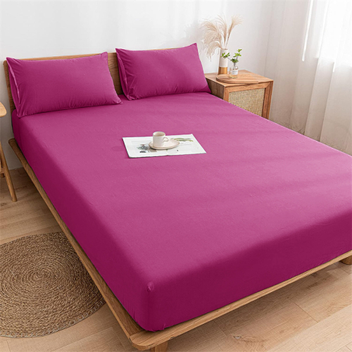 Imperial Rooms (Pink Fitted Sheet) King Size Fitted Sheets Extra Deep Bed Sheet 25cm