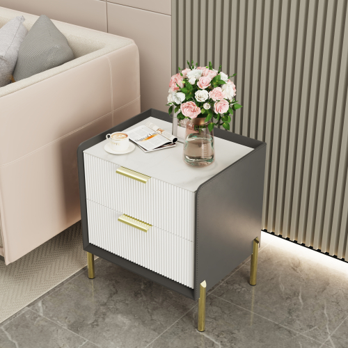 Nightstand Bedside Table 2 Drawers End Side Table 1