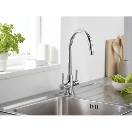 Bristan Bristan Monza Kitchen Sink Mixer Tap Double Lever Modern EasyFit Chrome 2