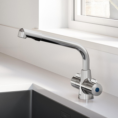 Bristan Bristan Manhatan Kitchen Sink Mixer Tap Double Lever Modern Easyfit Chrome 2