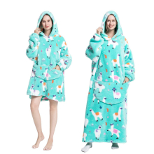 (Alpaca) Cartoon Women's Blanket Hoodie Warm Comfort Outdoor Clothes Cotton Robe