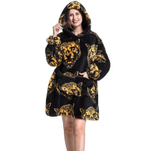 (Cheetah) Cartoon Women's Blanket Hoodie Warm Comfort Outdoor Clothes Cotton Robe