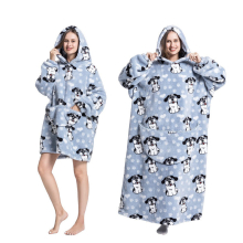 (Dog) Cartoon Women's Blanket Hoodie Warm Comfort Outdoor Clothes Cotton Robe