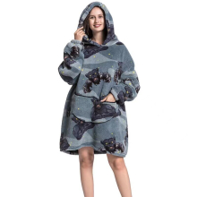(Monster) Cartoon Women's Blanket Hoodie Warm Comfort Outdoor Clothes Cotton Robe