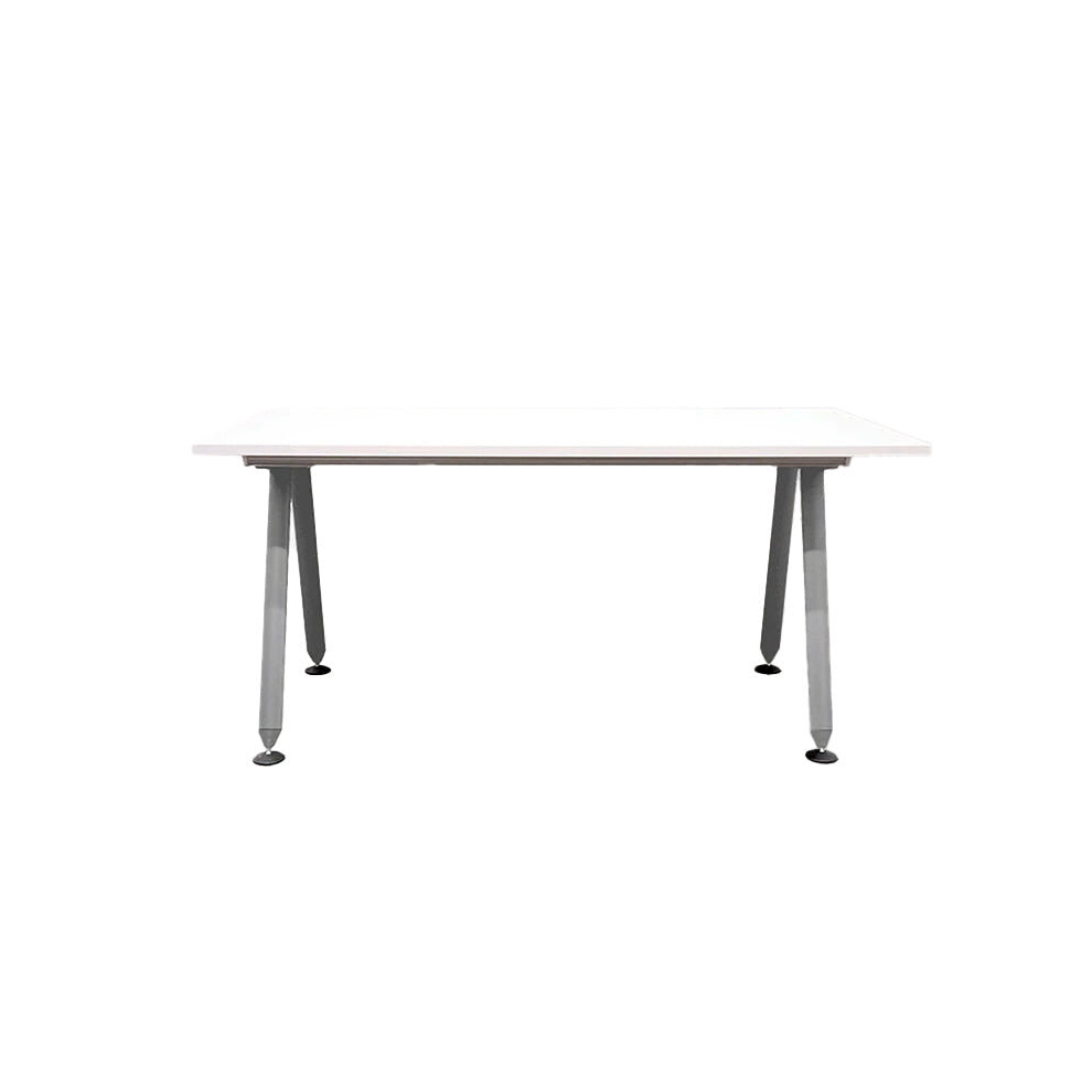 (1400mm x 800mm, White) Herman Miller: Abak Oval Leg Single Desk