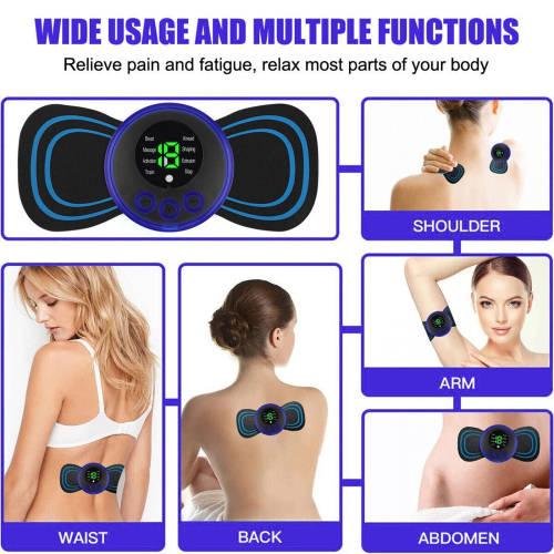 Portable EMS Mini Electric Neck Back Massager Cervical Massage 2