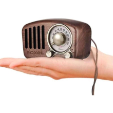 Roxel Retro Mini Wooden FM Radio & Wireless Speaker