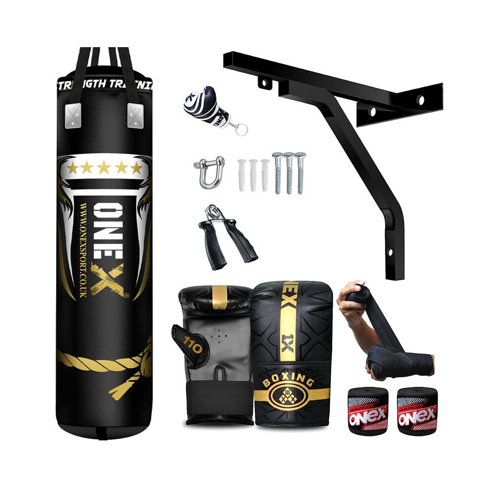 (4ft - 13Pcs Punch Bag) Boxing Punch Bag Punching Gloves MMA Kickboxing