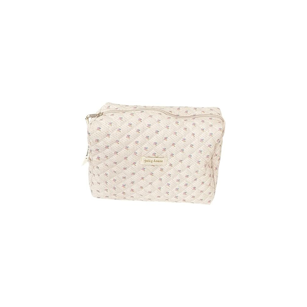 Tianci Makeup Bag Cotton Travel Cosmetic Bag Cute Pouch Toiletry Bag Quilted Floral Organizer Bag Large Capacity Coquette Aesthetic Portable Storage Bag