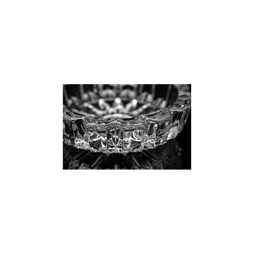 Green Apple Crystal Heavy Glass Ashtray for Indoor and Outdoor Decorative (Round)
