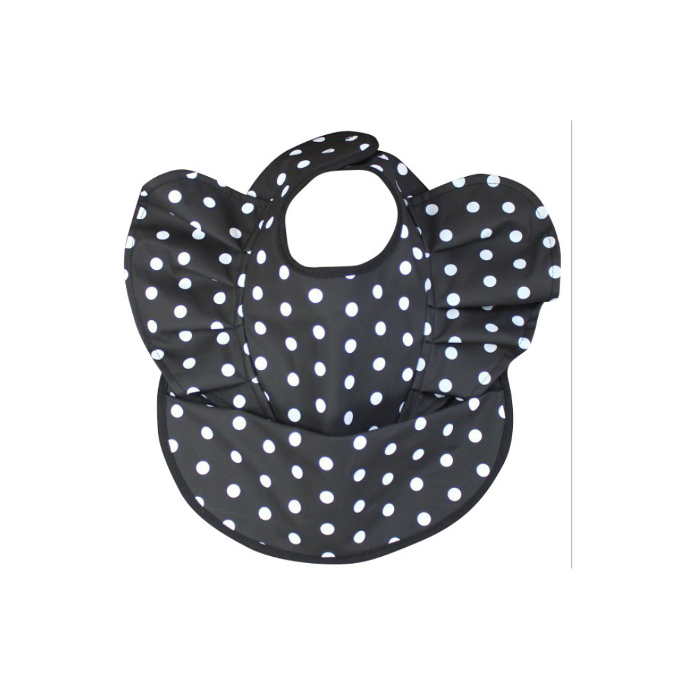 Waterproof Baby Bib For Baby Girl - Better Than Silicone, Wipe Clean And Washable - Toddler Bibs With Food Catcher- Black Tianci