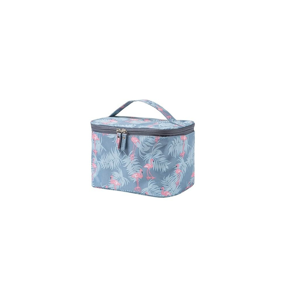 Tianci Blue Makeup Bag Cosmetic Bags For Women Travel Makeup Organizer Case, Flamingos