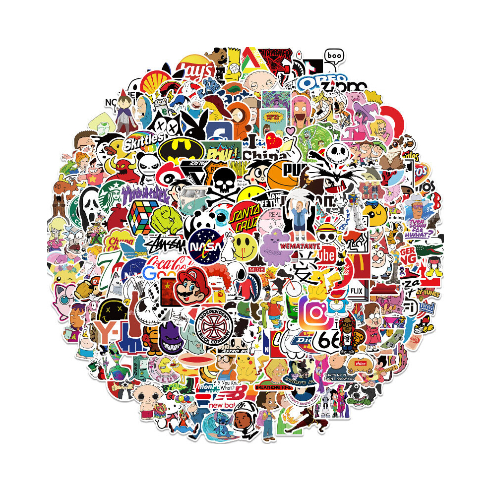 Tianci 302 Pcs Cool Skateboard Stickers,Brand Stickers For Adults Teens,Waterproof Vinyl Stickers For Water Bottle Laptop Luggage Guitar Notebook
