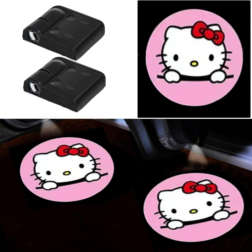 Car Door Projector Lights For Hello Kitty Universal Wireless Car Door Shadow Lights Welcome Courtesy Lights For Hello Kitty Fans Gifts 7770198203189