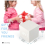 Digital alarm clock white, LED light mini modern cube desktop alarm clock showing time date temperature 5