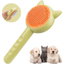 Pet Grooming Brush,Pet Hair Cleaner Remover Brush Self Cleanin Cat Grooming Brush for ShortLong Haired Cats Dog Shedding with Cleaning Button(Green)