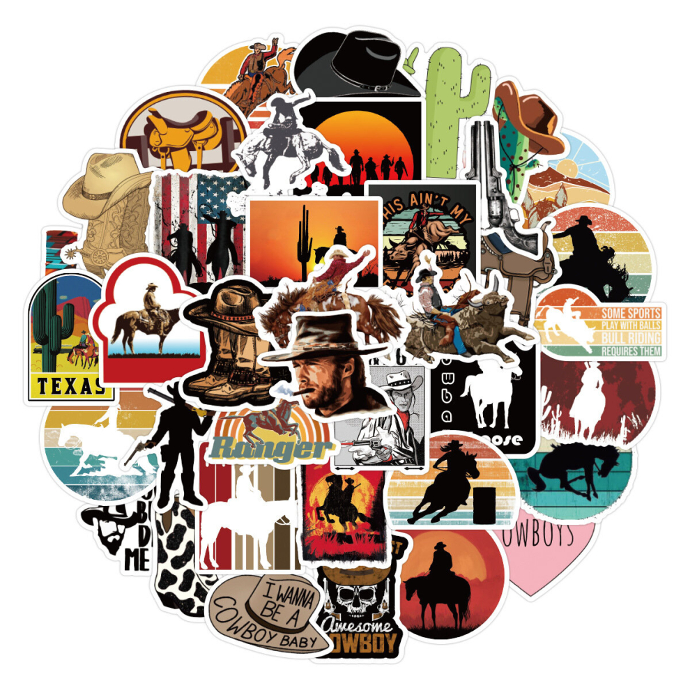50 pieces of cowboy redemption ticket stickers, waterproof vinyl stickers, cute and fun stickers laptops tablets phones,water bottles, water bottles