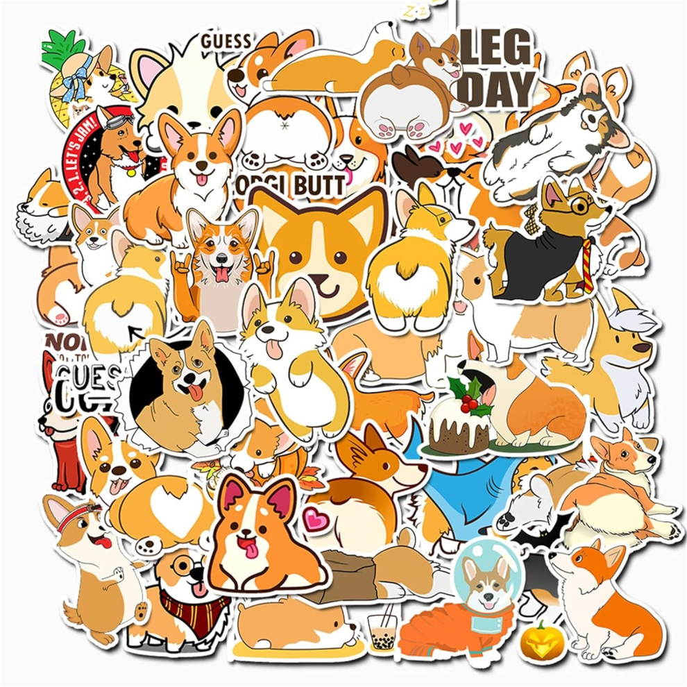 50PCS Pet Dog Stickers Vinyl Waterproof Toys Decal Stickers Motorcycle Luggage Bycircle Water Bottles Skateboards Snowboard Phone Pad Mac Sticker