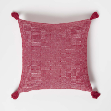 Malda Handwoven Red Geometric Kilim Cushion 45 x 45 cm