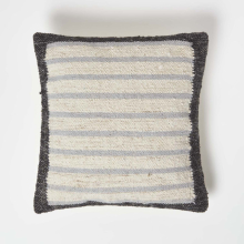 Veria Handwoven Grey Stripe Kilim Cushion 45 x 45 cm