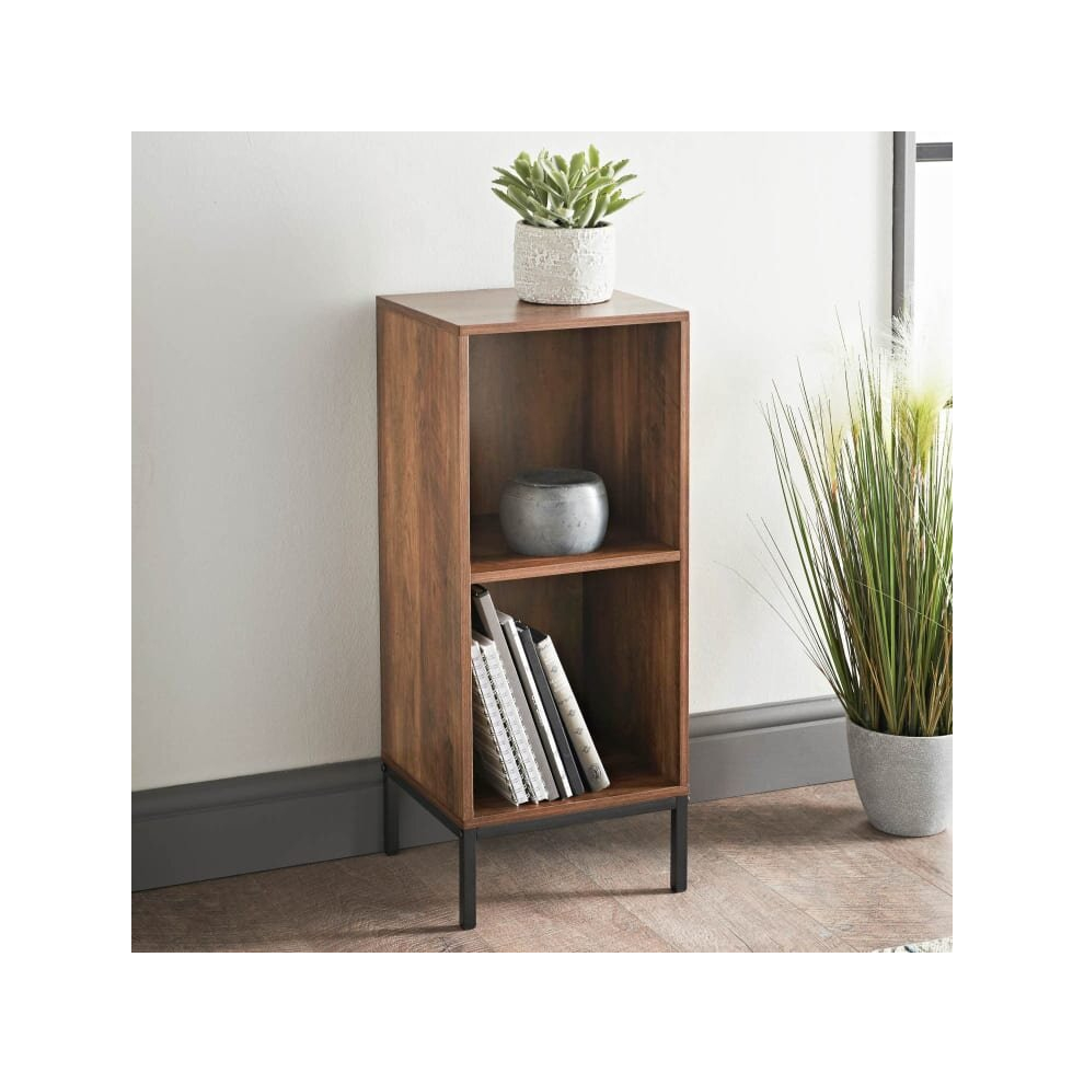 Tromso 2 Cube Shelving Unit perfect for home storage-Rustic Oak Finish