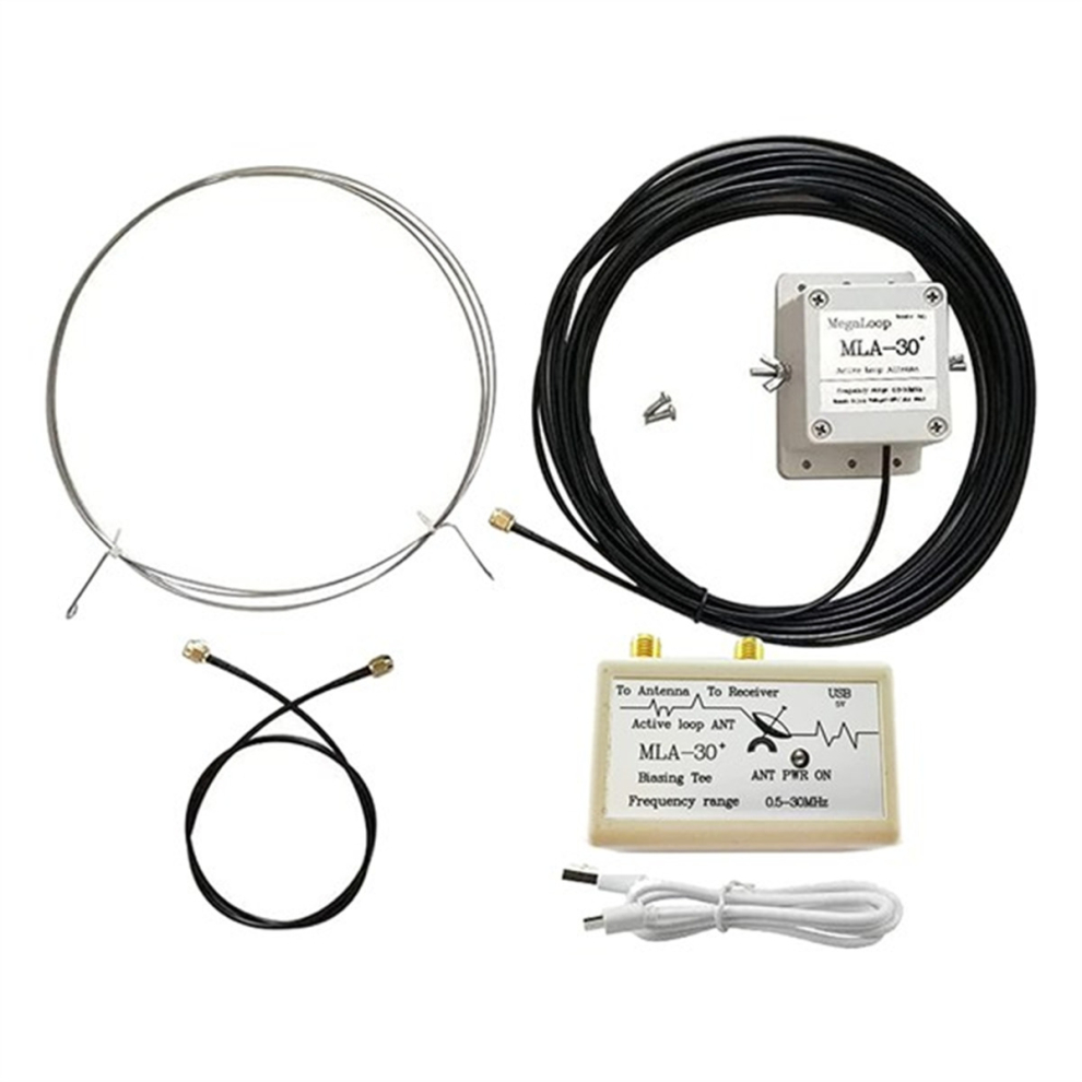 -30+ Plus 0.5-30MHz Ring Active Receive Antenna SDR Loop Antenna Low Noise Medium Short Wave Radio Short Wave(BNC)