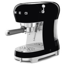 Smeg ECF02 Black Espresso Coffee Machine with Steam Wand (Black)