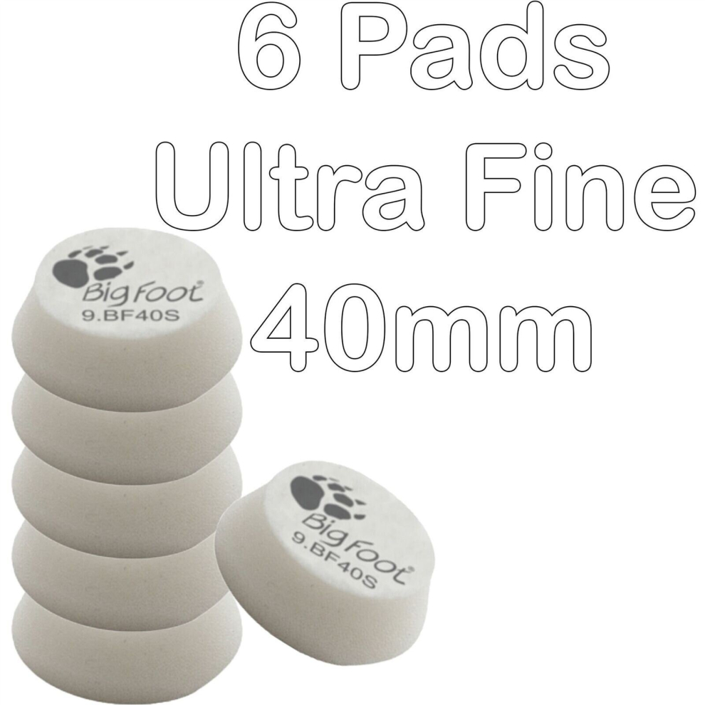 Rupes Bigfoot Ibird Nano 30/40Mm Ultra Fine Polishing Foam Pads Pack Of 6 White 5290753355471