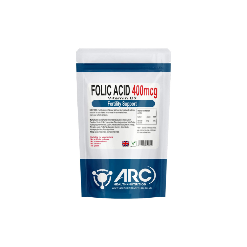 Arc Health Nutrition Folic Acid 400Mcg 240 Tablets - Vitamin B9 | Pregnancy Care Support